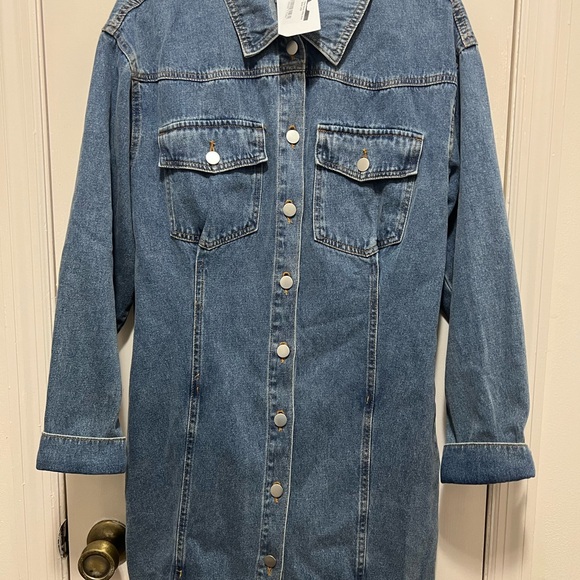 FITTED DENIM UTILITY DRESS Size L - Picture 10 of 14